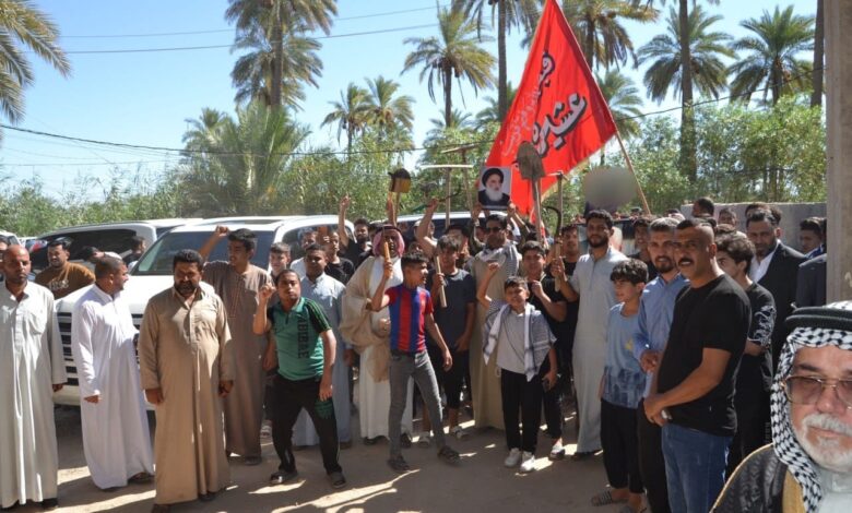 الجمعيات الفلاحية في كربلاء تشارك الفلاحين والمزارعين في منطقة الوند وقفتهم الاحتجاجية جراء استيلاء جهات متنفذه على أراضيهم الزراعية