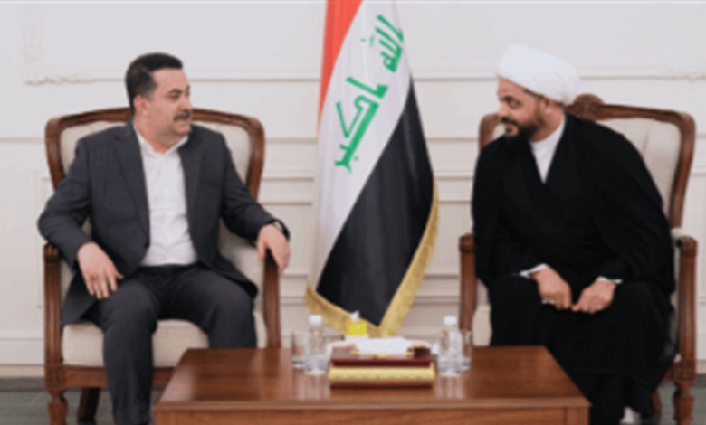 السوداني يبحث مع الشيخ الخزعلي الاحداث السياسية