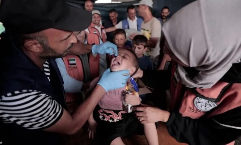 الإمارات تبدأ حملة تطعيم طارئة ضد شلل الأطفال في غزه