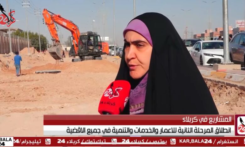 كربلاء المقدسة .. مواصل العمل بتأهيل شوارع منطقة البوبيات