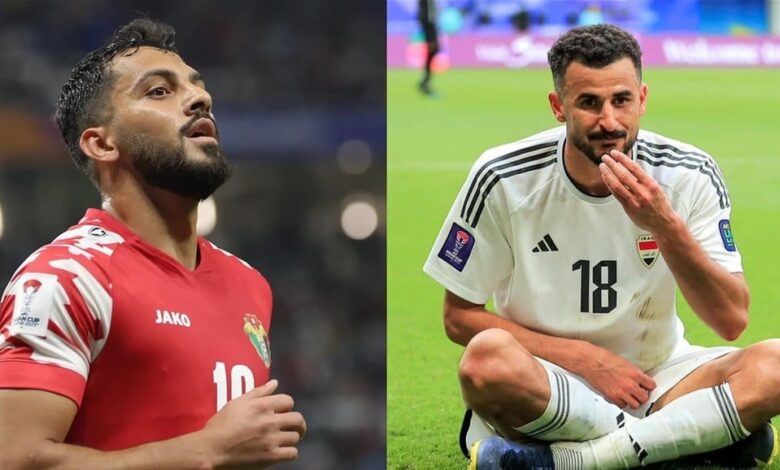 أيمن حسين والتعمري وجها لوجه بمباراة العراق والأردن.. من يتفوق بالأرقام؟