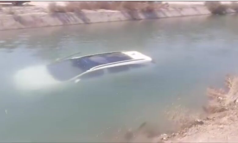 بالفيديو.. نجاة أربعة طلاب بعد سقوط سيارتهم في أحد الأنهر بكربلاء