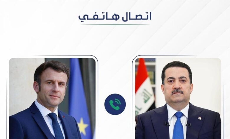 ماكرون يهاتف السوداني ويتفق معه على موعد لزيارة بغداد
