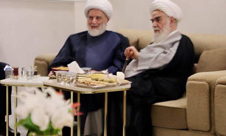 الشيخ همام حمودي يلتقي اية الله الشيخ محمدي كلبايكاني في كربلاء ويهنئ الشعب الإيراني بعيد الفطر المبارك