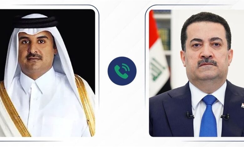 السوداني يؤكد لأمير قطر رفض العراق خرق أجوائه