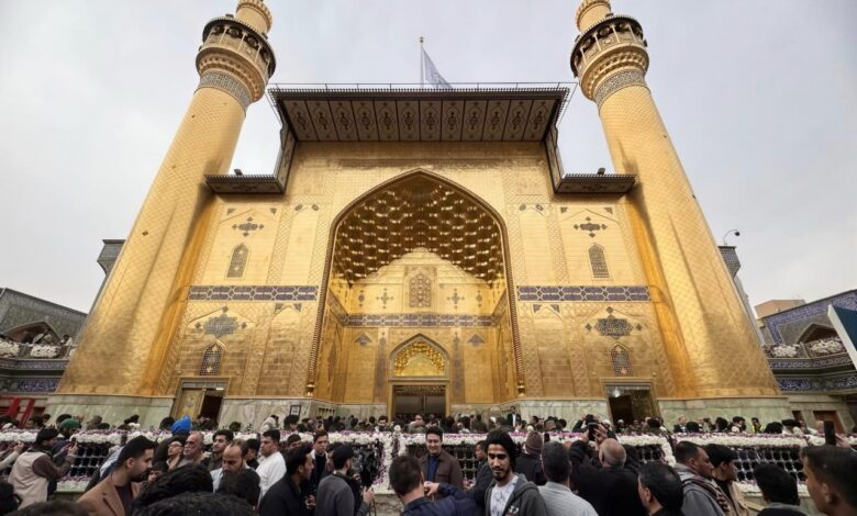 العتبة العلوية المقدسة تزيح الستار عن مشروع تأهيل وتذهيب الإيوان الذهبي الكبير